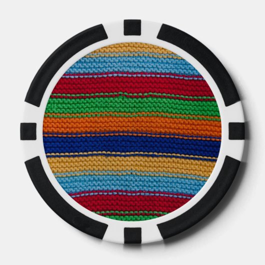 Farbige Strickstreifen Pokerchips (Vorderseite)