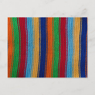 Farbige Strickstreifen Postkarte