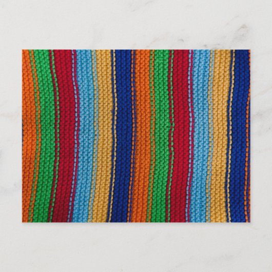 Farbige Strickstreifen Postkarte (Vorderseite)