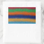 Farbige Strickstreifen Rechteckiger Aufkleber (Tasche)
