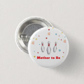 Farbige Strike Up Bowling Sport Baby Shower Button (Vorne & Hinten)