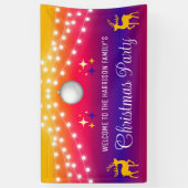 Farbige String Lights Weihnachtsball Willkommen Banner (Vertikal)