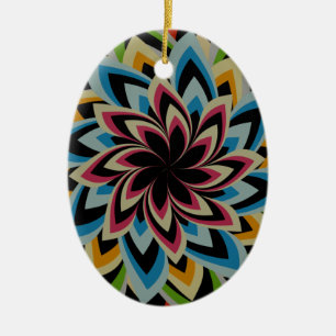 FARBIGE STRUDELBLUMEN KERAMIK ORNAMENT