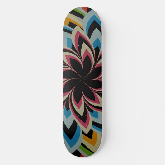 FARBIGE STRUDELBLUMEN SKATEBOARD (Vorderseite)