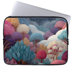 Farbige strukturierte fantastische Waldlandschaft Laptopschutzhülle