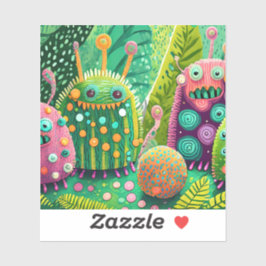 Farbige, strukturierte Monster mit Mustern Aufkleber