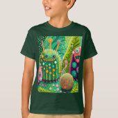 Farbige, strukturierte Monster mit Mustern T-Shirt (Vorderseite)