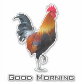 Farbige Strutstickerei für Rooster-Design-Sticker Aufkleber (Vorderseite)