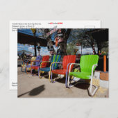 Farbige Stühle auf der Route 66 Postkarte (Vorne/Hinten)