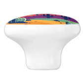 Farbige südwestliche Wüstenkunst Keramikknauf (Seitenansicht)