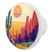 Farbige südwestliche Wüstenkunst Keramikknauf (Rechts)