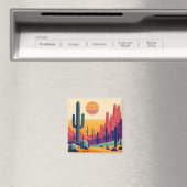 Farbige südwestliche Wüstenkunst Magnet (In Situ (Geschirrspüler))
