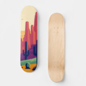 Farbige südwestliche Wüstenkunst Skateboard (Vorderseite)