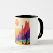 Farbige südwestliche Wüstenkunst Tasse (VorderseiteRechts)