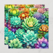 Farbige Sukkulenten Collage (Vorne/Hinten)
