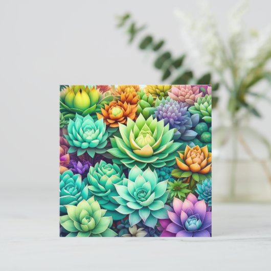 Farbige Sukkulenten Collage (Stehend Vorderseite)