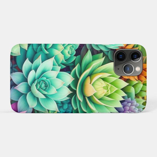 Farbige Sukkulenten Collage Case-Mate iPhone Hülle (Rückseite (Horizontal))