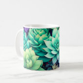 Farbige Sukkulenten Collage Kaffeetasse (Vorderseite Links)
