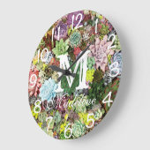 Farbige Sukkuline Große Wanduhr (Winkel)