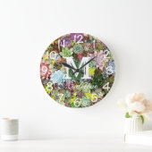 Farbige Sukkuline Große Wanduhr (Zuhause)