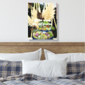 Farbige Sukkulturen mit Silbergras Leinwanddruck (Insitu (Schlafzimmer))