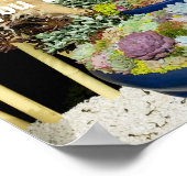 Farbige Sukkulturen mit Silbergras Poster (Ecke)