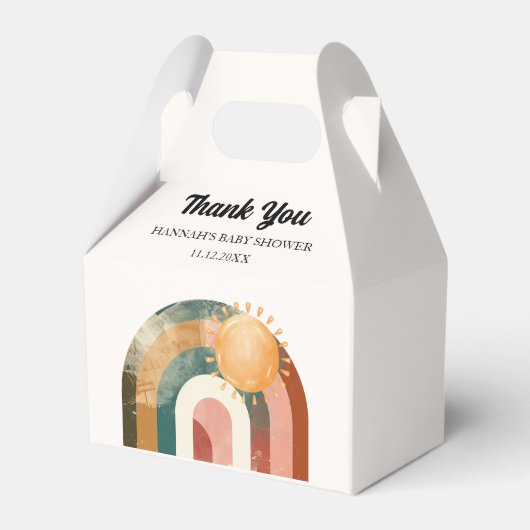 Farbige Sun- und Rainbow-Baby-Dusche Geschenkschachtel (Vorderseite)