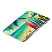 Farbige Surfbretter am Strand Magnet (Linke Seite)