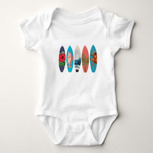 Farbige Surfbretter Baby Strampler (Vorderseite)