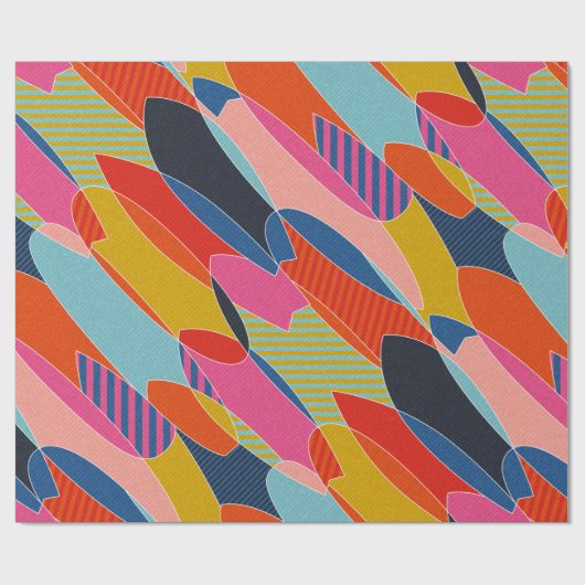 Farbige Surfbretter Geschenkpapier (Flach)