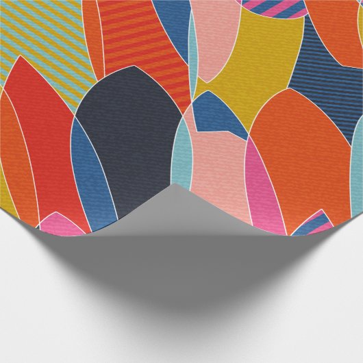Farbige Surfbretter Geschenkpapier (Ecke)