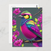 Farbige Surreal Bird Postcard Postkarte (Vorne/Hinten)