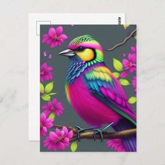 Farbige Surreal Bird Postcard Postkarte (Vorne/Hinten)