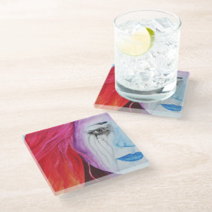 Farbige Surreal Regenbogen Frauen Originelle Kunst Glasuntersetzer