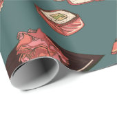 Farbige Sushi und Rollen nahtlose Muster, hervorra Geschenkpapier (Rolleneckpunkt)