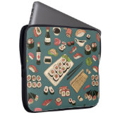 Farbige Sushi und Rollen nahtlose Muster, hervorra Laptopschutzhülle (Vorne Rechts)