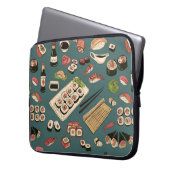 Farbige Sushi und Rollen nahtlose Muster, hervorra Laptopschutzhülle (Vorderseite Links)