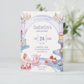 Farbige süße Leckereien zum Geburtstag Einladung (Stehend Vorderseite)