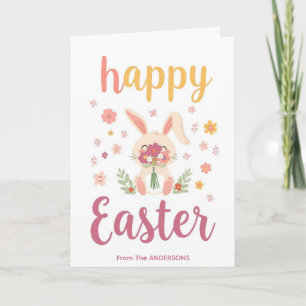 Farbige süße Osterkarte, personalisierte Ostern Feiertagskarte