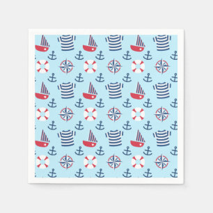 Farbige Süße Segelboot-Anker-Nautische Party Serviette