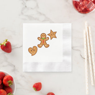 Farbige Süße Weihnachts-Gingerbread-Freunde Serviette