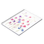 farbige Süßerbsen Blume Aquarell Notizblock (Linke Seite)