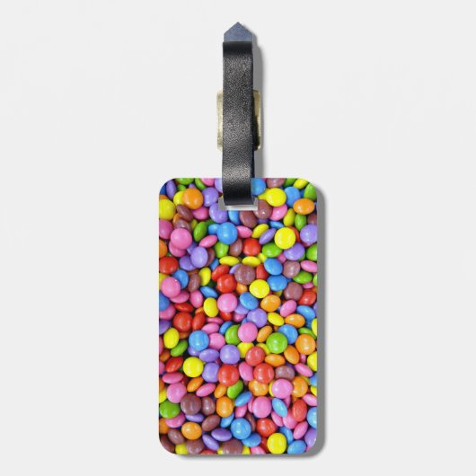 Farbige Süßigkeiten Gepäckanhänger (Rückseite vertikal)