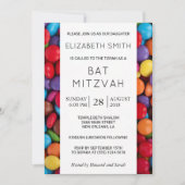 Farbige Süßigkeiten, Kerzenhalter, Süßigkeiten, Ba Einladung (Vorderseite)