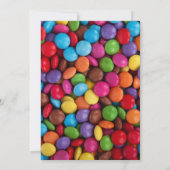 Farbige Süßigkeiten, Kerzenhalter, Süßigkeiten, Ba Einladung (Rückseite)