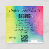 Farbige Süßigkeiten Qr Code Moderner Busplatz Quadratische Visitenkarte (Rückseite)