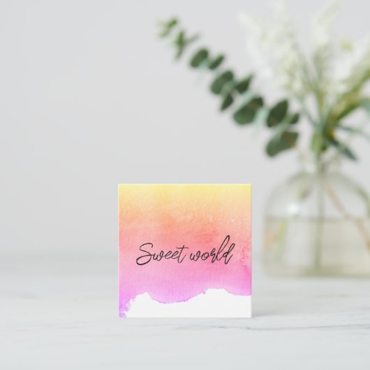 Farbige Süßigkeiten Qr Code Moderner Busplatz Quadratische Visitenkarte (Stehend Vorderseite)