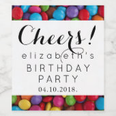 Farbige Süßigkeiten, Süßigkeiten, Süßigkeiten, Geb Weinetikett (Einzelnes Label)