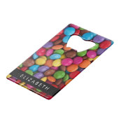 Farbige Süßigkeiten, Süßigkeiten, Süßigkeiten, Ihr Geldbeutel Flaschenöffner (Rückseite Schrägansicht)