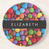 Farbige Süßigkeiten, Süßigkeiten, Süßigkeiten, Ihr Getränkeuntersetzer (Vorne)